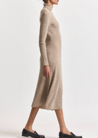 Light Taupe Melange Diana Turtleneck Dress | Women's Dresses by Derek Lam 10 Crosby