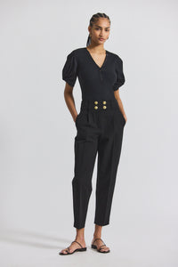 Black Leonie Pleated Tapered Pant | Women's Pants by Derek Lam 10 Crosby