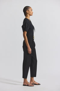 Black Leonie Pleated Tapered Pant | Women's Pants by Derek Lam 10 Crosby