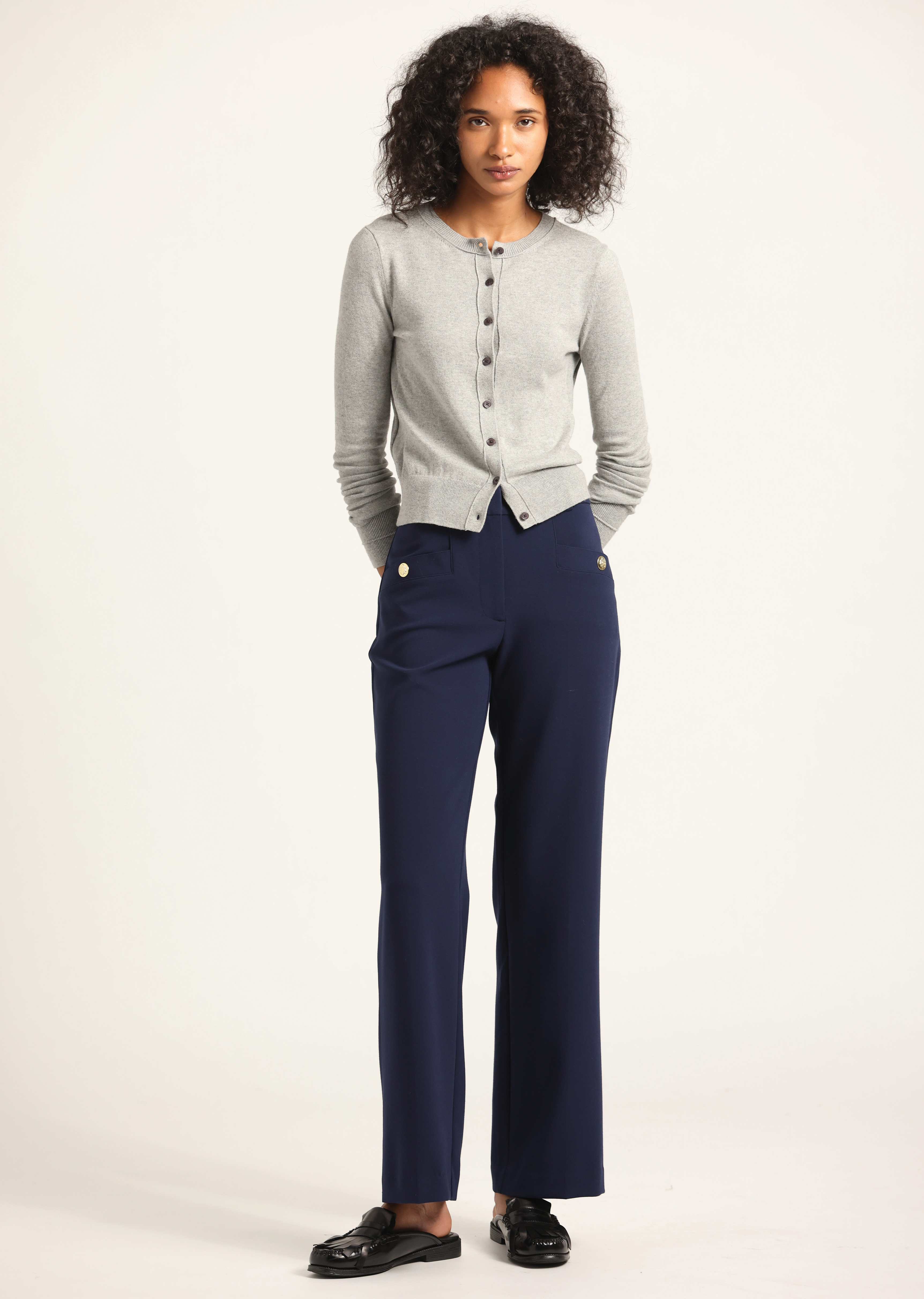 blue dress pants with sweater Midnight Navy Blue Pants | Fair Trade Pants main image 1