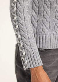 Grey Pippa Lace Up Turtleneck | Women's Top by Derek Lam 10 Crosby