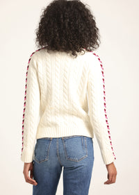 Ivory Pippa Lace Up Turtleneck | Women's Top by Derek Lam 10 Crosby
