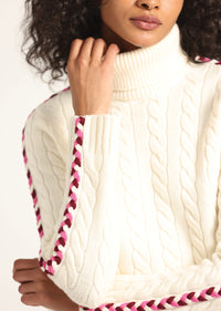 Ivory Pippa Lace Up Turtleneck | Women's Top by Derek Lam 10 Crosby