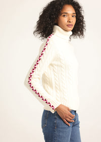 Ivory Pippa Lace Up Turtleneck | Women's Top by Derek Lam 10 Crosby
