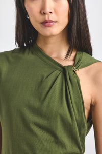 Fatigue Nia Assymmetric Embellished Twist Tee | Women's Top by Derek Lam 10 Crosby