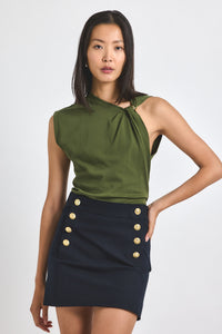 Fatigue Nia Assymmetric Embellished Twist Tee | Women's Top by Derek Lam 10 Crosby