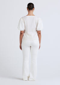 Off White Willa Balloon Sleeve Scoop Neck Top | Women's Top by Derek Lam 10 Crosby