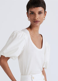 Off White Willa Balloon Sleeve Scoop Neck Top | Women's Top by Derek Lam 10 Crosby