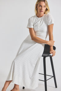 White Olympia Ruched Front Maxi Dress | Women's Dresses by Derek Lam 10 Crosby