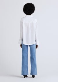 Optic White Wesley Button Front Shirt | Women's Top by Derek Lam 10 Crosby