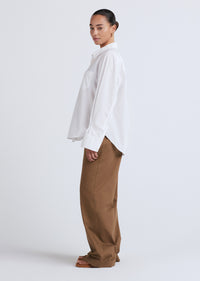 Optic White Wesley Button Front Shirt | Women's Top by Derek Lam 10 Crosby
