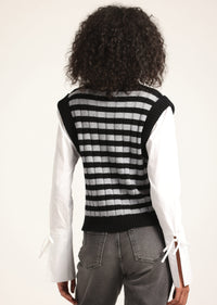 Black-White-Grey Paola Mixed Media Turtleneck Sweater | Women's Top by Derek Lam 10 Crosby