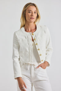 Blanc de Blanc Penny Cropped Stretch Denim Jacket | Women's Jackets by Derek Lam 10 Crosby
