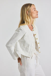 Blanc de Blanc Penny Cropped Stretch Denim Jacket | Women's Jackets by Derek Lam 10 Crosby