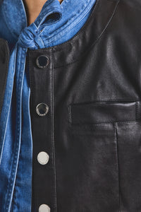 Black Penny Stretch Leather Jacket | Women's Jackets by Derek Lam 10 Crosby