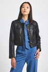 Black Penny Stretch Leather Jacket | Women's Jackets by Derek Lam 10 Crosby