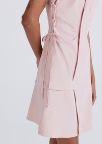 Pink Serena Lace Up Shirt Dress | Women's Dress by Derek Lam 10 Crosby