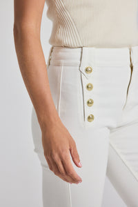 Blanc de Blanc Robertson Stretch Denim Flare Trouser | Women's Pants by Derek Lam 10 Crosby
