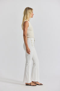 Blanc de Blanc Robertson Stretch Denim Flare Trouser | Women's Pants by Derek Lam 10 Crosby