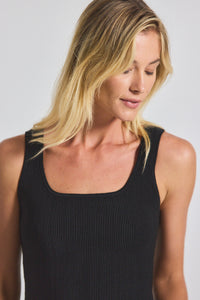 Black Sain Rib Knit Sweater Tank | Women's Top by Derek Lam 10 Crosby