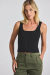 Black Sain Rib Knit Sweater Tank | Women's Top by Derek Lam 10 Crosby
