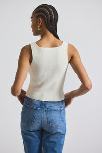 Blanc de Blanc Sain Rib Knit Sweater Tank | Women's Top by Derek Lam 10 Crosby