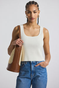 Blanc de Blanc Sain Rib Knit Sweater Tank | Women's Top by Derek Lam 10 Crosby