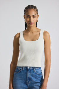 Blanc de Blanc Sain Rib Knit Sweater Tank | Women's Top by Derek Lam 10 Crosby