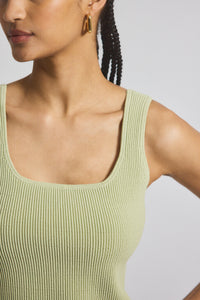 Soft Sage Sain Rib Knit Sweater Tank | Women's Top by Derek Lam 10 Crosby