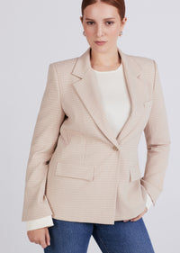 Sand Multi Amal Single Breasted Combo Jacket | Women's Jackets by Derek Lam 10 Crosby