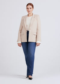 Sand Multi Amal Single Breasted Combo Jacket | Women's Jackets by Derek Lam 10 Crosby