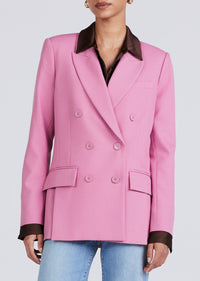 Dusty Mauve Sandra Double Breasted Slit Blazer | Womens Jacket by Derek Lam 10 Crosby