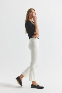 Soft White Crosby Crop Flare Trouser | Women's Pants by Derek Lam 10 Crosby