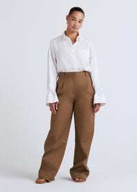 Spanish Olive Baxter Wide Leg Pleated Pants | Women's Pants by Derek Lam 10 Crosby