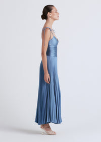 Steel Blue Rochelle Pleated Cami Dress | Women's Dress by Derek Lam 10 Crosby