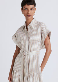 Tan Multi Laurel Sleeveless Shirtdress | Women's Dress by Derek Lam 10 Crosby