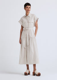 Tan Multi Laurel Sleeveless Shirtdress | Women's Dress by Derek Lam 10 Crosby