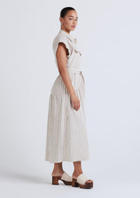 Tan Multi Laurel Sleeveless Shirtdress | Women's Dress by Derek Lam 10 Crosby
