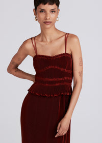 Terracotta Brisha Pleated Cami Dress | Women's Pants by Derek Lam 10 Crosby