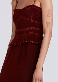 Terracotta Brisha Pleated Cami Dress | Women's Pants by Derek Lam 10 Crosby