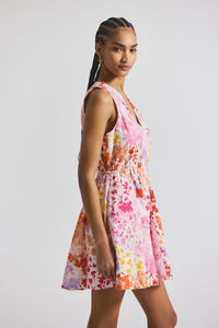 Rose Multi Tia Floral Printed Stretch Linen Mini Dress | Women's Dresses by Derek Lam 10 Crosby
