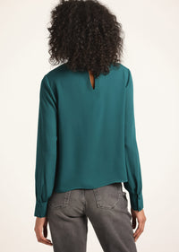 Emerald Valentine Neck Tie Blouse | Women's Top by Derek Lam 10 Crosby