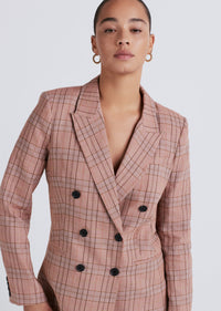 Brown Multi Walter Double Breasted Jacket | Women's Jacket by Derek Lam 10 Crosby