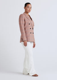 Brown Multi Walter Double Breasted Jacket | Women's Jacket by Derek Lam 10 Crosby