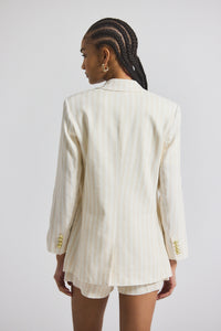 Sand-White Walter Double Breasted Jacket | Women's Jackets by Derek Lam 10 Crosby