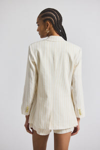 Sand-White Walter Double Breasted Jacket | Women's Jackets by Derek Lam 10 Crosby