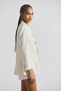 Sand-White Walter Double Breasted Jacket | Women's Jackets by Derek Lam 10 Crosby