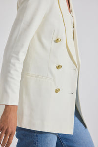 Soft White Walter Double Breasted Jacket | Women's Jackets by Derek Lam 10 Crosby