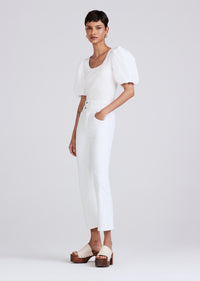 White Crosby Braided High Rise Crop Flare | Women's Pants by Derek Lam 10 Crosby