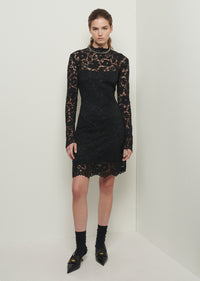 Black Britney Long Sleeve Mock Neck Dress | Women's Dress by Derek Lam 10 Crosby